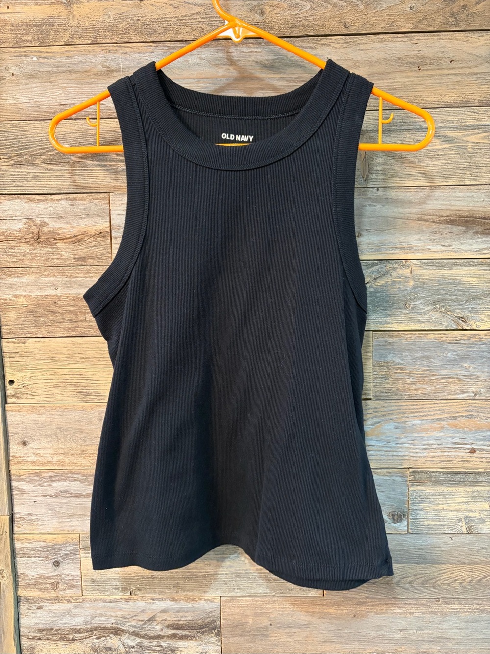 Old Navy Black Ribbed Tank Top* - size L